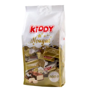 PIENINIU ŠOKOLADU GLAISTYTI SALDAINIAI KIDDY NOUGAT SU VANILINE NUGA, 0,8 KG